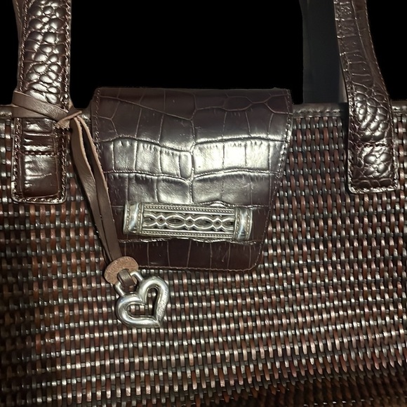 Brighton Dark Brown Vintage Picnic Basket Raffia Shoulder Purse. - Picture 2 of 10